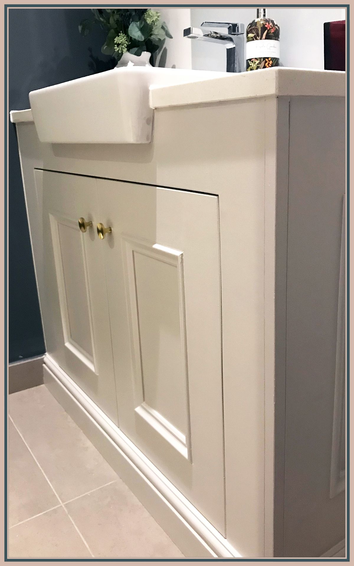 Painted bathroom cabinetry with a smooth, durable finish